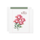 Soft Pink Watercolor Roses Flat Birthday Card Karte (Vorderseite/Rückseite Beispiel)
