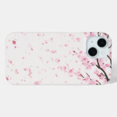Soft Pink Watercolor Sakura Blossoms iPhone Case (Rückseite (Horizontal))