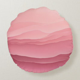 Soft Pink Waves Kunst Rundes Kissen