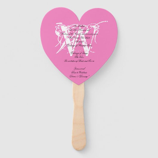 Soft Pink & White Chic Monogram Wedding Program Fächer (Rückseite)