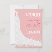 Soft Pink & White Lace Hochzeitskleid Save the Dat Save The Date (Vorderseite)