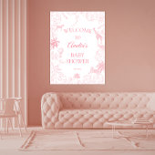 Soft Pink Wild Safari Jungle Animals Baby Shower Poster