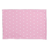 Soft Pink with White Dots Standard Size Kissenbezug (Vorderseite-Links)