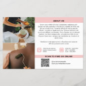 Soft Pink Your Logo Photos QR Spa Salon Flyer (Hinten)
