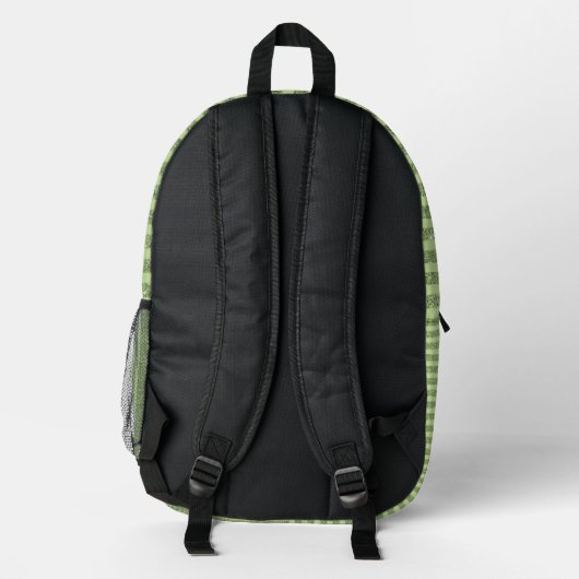 Soft Pistachio Glitter Style Minimal Pattern Bedruckter Rucksack (Rückseite)