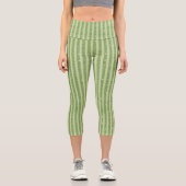 Soft Pistachio Glitter Style Minimal Pattern Capri Leggings (Vorderseite)