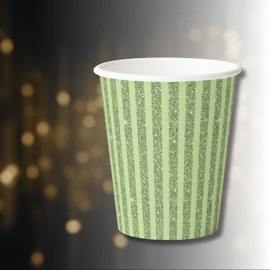 Soft Pistachio Glitter Style Minimal Pattern Pappbecher