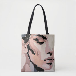 Soft Pixel Portrait in Pale Tone Tasche