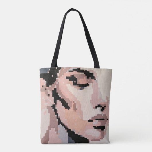 Soft Pixel Portrait in Pale Tone Tasche (Rückseite)