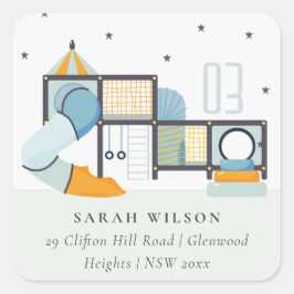 Soft Play Center Inn Jungle Gym Kinder Adresse Quadratischer Aufkleber