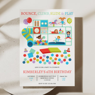 Soft Play Geburtstagsparty Einladung