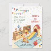 Soft Playroom Geburtstag Einladung (Vorderseite)