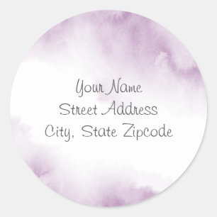 "Soft Plum Mauve Watercolor Abstrakt Frame"-Labels Runder Aufkleber