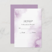Soft Plum Mauve Watercolor Abstrakte Rahmen RSVP Karte (Vorne/Hinten)