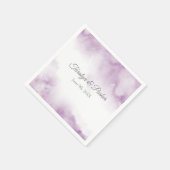 Soft Plum Mauve Watercolor Abstrakte Rahmen Serviette (Ecke)