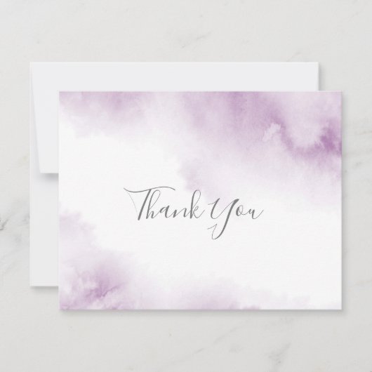 Soft Plum Mauve Watercolor Abstrakter Rahmen Danke (Vorderseite)