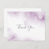 Soft Plum Mauve Watercolor Abstrakter Rahmen Danke (Vorne/Hinten)