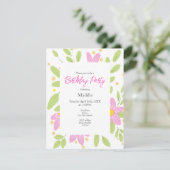 Soft Plum Pink Floral Bouquet Einladung (Stehend Vorderseite)