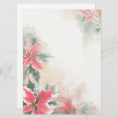Soft-Poinsettia-Hintergrund Feiertagskarte (Vorne/Hinten)