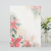 Soft-Poinsettia-Hintergrund Feiertagskarte (Stehend Vorderseite)