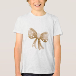 Soft Polka Dot Bow Illustration Tri-Blend Shirt