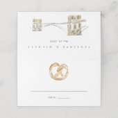 Soft Pretzel New York City Wedding geklappt Platzkarte (Außenseite Aufgefaltet)