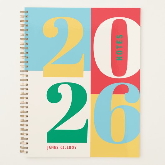 Soft Primary Bold Color Block Planner Planer (Vorderseite)