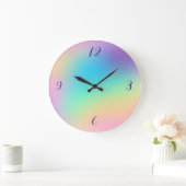 Soft Prismatic Pastel Gradient Clock Große Wanduhr (Zuhause)