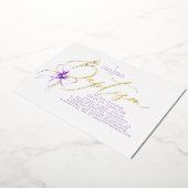 Soft Purple Bow Elegant Minimalist Modern Baptism Folieneinladung (Gedreht)
