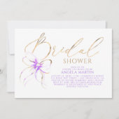 Soft Purple Bow Elegant Romantic Bridal Shower Einladung (Vorderseite)