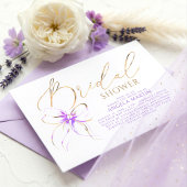 Soft Purple Bow Elegant Romantic Bridal Shower Einladung