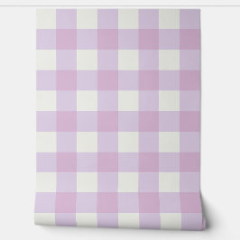 Soft Purple Gingham Check – Gentle Pastel Cottage  Tapete