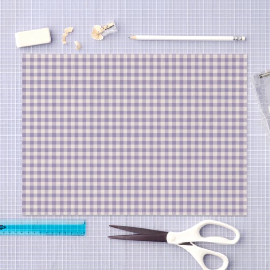 Soft Purple Gingham Plaid Check Holiday Pattern Seidenpapier (Handwerk)