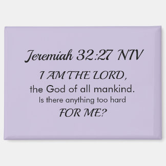 Soft Purple Inspirational Bible Verse Power of God Magnet