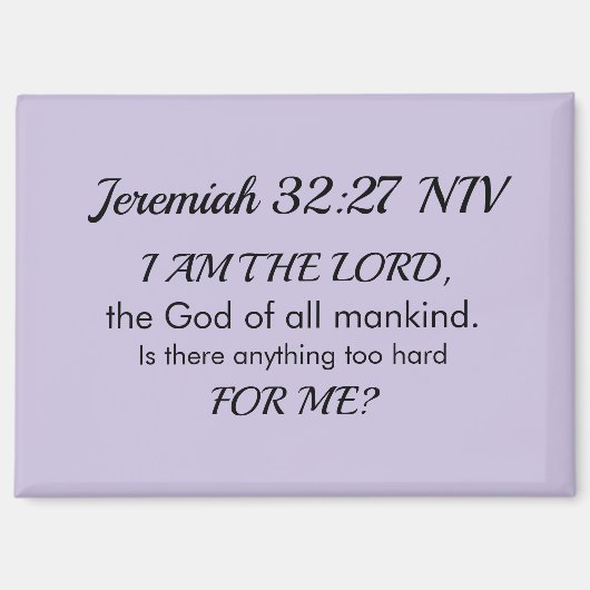 Soft Purple Inspirational Bible Verse Power of God Magnet (Vorderseite)