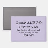 Soft Purple Inspirational Bible Verse Power of God Magnet (Vorderseite/Rückseite)