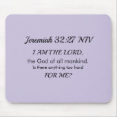 Soft Purple Inspirational Bible Verse Power of God Mousepad (Vorne)