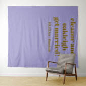 Soft Purple Modern Wedding Custom Photo Backdrop Wandteppich (Beispiel (Horizontal))