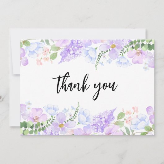 Soft Purple Petals Celebration of Life Thank You Dankeskarte (Vorderseite)