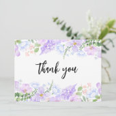 Soft Purple Petals Celebration of Life Thank You Dankeskarte (Stehend Vorderseite)