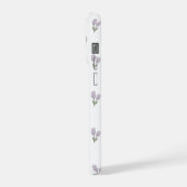 Soft Purple Tulip Pattern Minimal Aesthetic Phone  iPhone Hülle (Linke Seite)