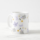 Soft Purple & Yellow Floral Mug Kaffeetasse (Vorderseite Links)