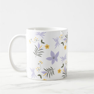 Soft Purple & Yellow Floral Mug Kaffeetasse