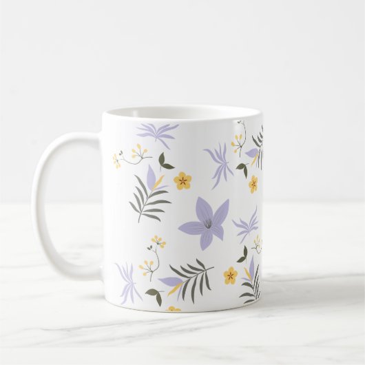 Soft Purple & Yellow Floral Mug Kaffeetasse (Links)