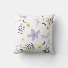 Soft Purple & Yellow Floral Throw Pillow Kissen