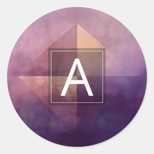 Soft Quadrant | Minimales Design Runder Aufkleber (Vorderseite)