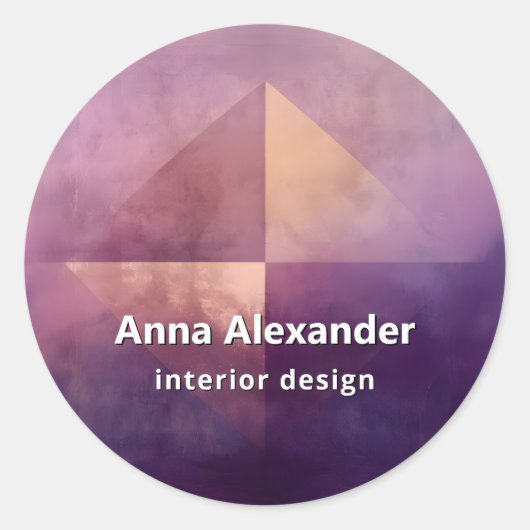 Soft Quadrant | Minimales Design Runder Aufkleber (Vorderseite)