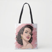 Soft Radiance Vintage Pin-Up Tote Tasche (Vorderseite)