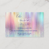 Soft Rainbow Aesthetic Cake Care  Visitenkarte (Rückseite)