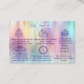 Soft Rainbow Aesthetic Cake Care  Visitenkarte (Vorderseite)